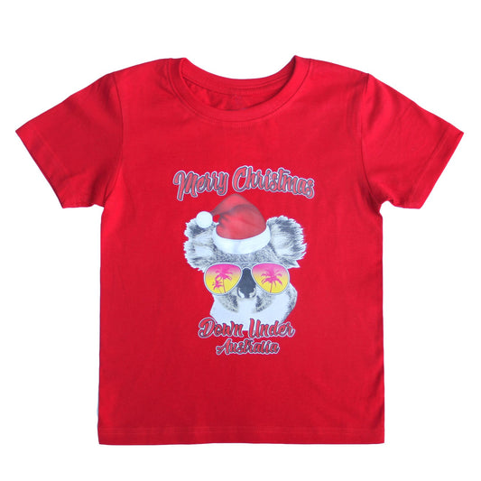 New Funny Adult Xmas Christmas T Shirt Tee Mens Womens 100% Cotton Jolly Ugly, Koala Sunglass (Red), 3XL