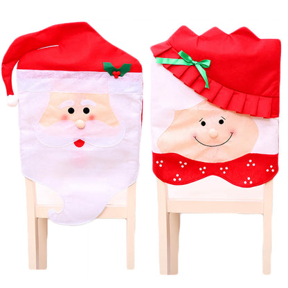 6x Christmas Cute Lady Santa Hat Chair Covers Dinner Home Décor Ornaments Gift, Mr Santa