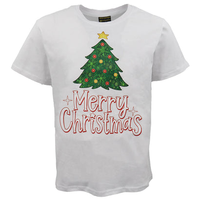 New Funny Adult Xmas Christmas T Shirt Tee Mens Womens 100% Cotton Jolly Ugly, Tree (White) B, L