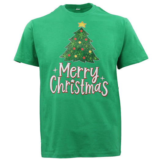 New Funny Adult Xmas Christmas T Shirt Tee Mens Womens 100% Cotton Jolly Ugly, Tree (Green) B, XS