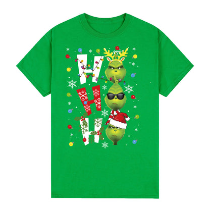 100% Cotton Christmas T-shirt Adult Unisex Tee Tops Funny Santa Party Custume, Shrek (Green), S