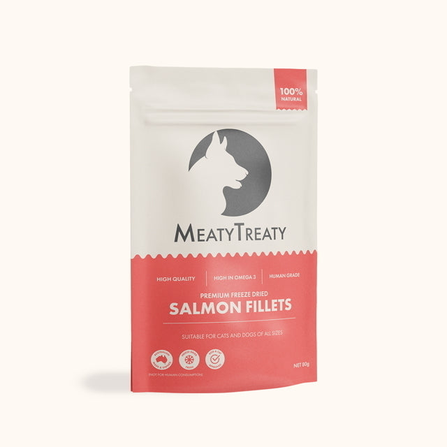 Meaty Treaty Freeze Dried Australian Salmon Fillet Cat & Dog Treats 80g