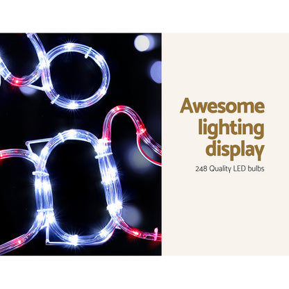 Jingle Jollys Christmas Lights 101cm Santa 248 LED Decorations