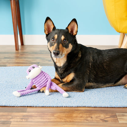 Zippy Paws Spencer the Crinkle Monkey Long Leg Plush Dog Toy - Purple