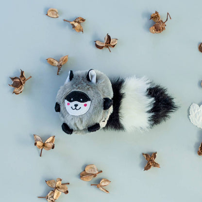 Zippy Paws Bushy Throw Crinkly Plush Fetch Dog Toy - Raccoon