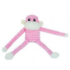 Zippy Paws Spencer the Crinkle Monkey Long Leg Plush Dog Toy - Purple