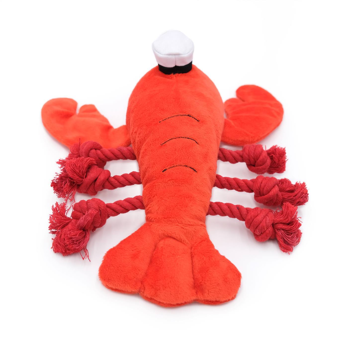 Zippy Paws Playful Pal Plush Squeaker Rope Dog Toy - Luca the Lobster