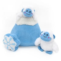 Zippy Paws Holiday Burrow Dog Toy - Yeti Mountain + 3 Squeaker Toys