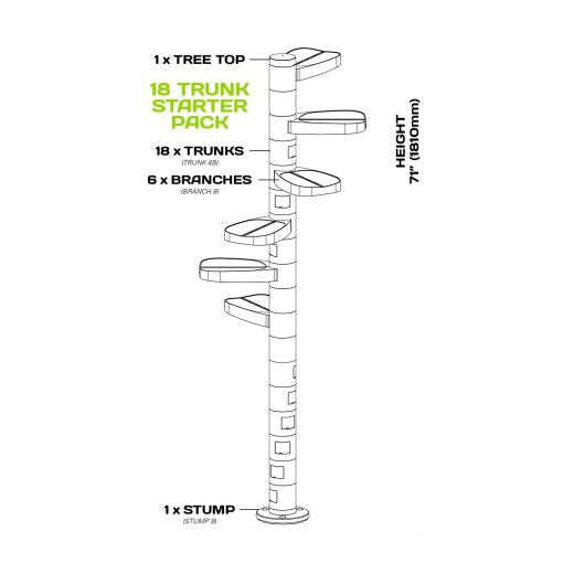 Monkee Tree - The Scalable Cat Climbing Ladder - 3 Branch Kit